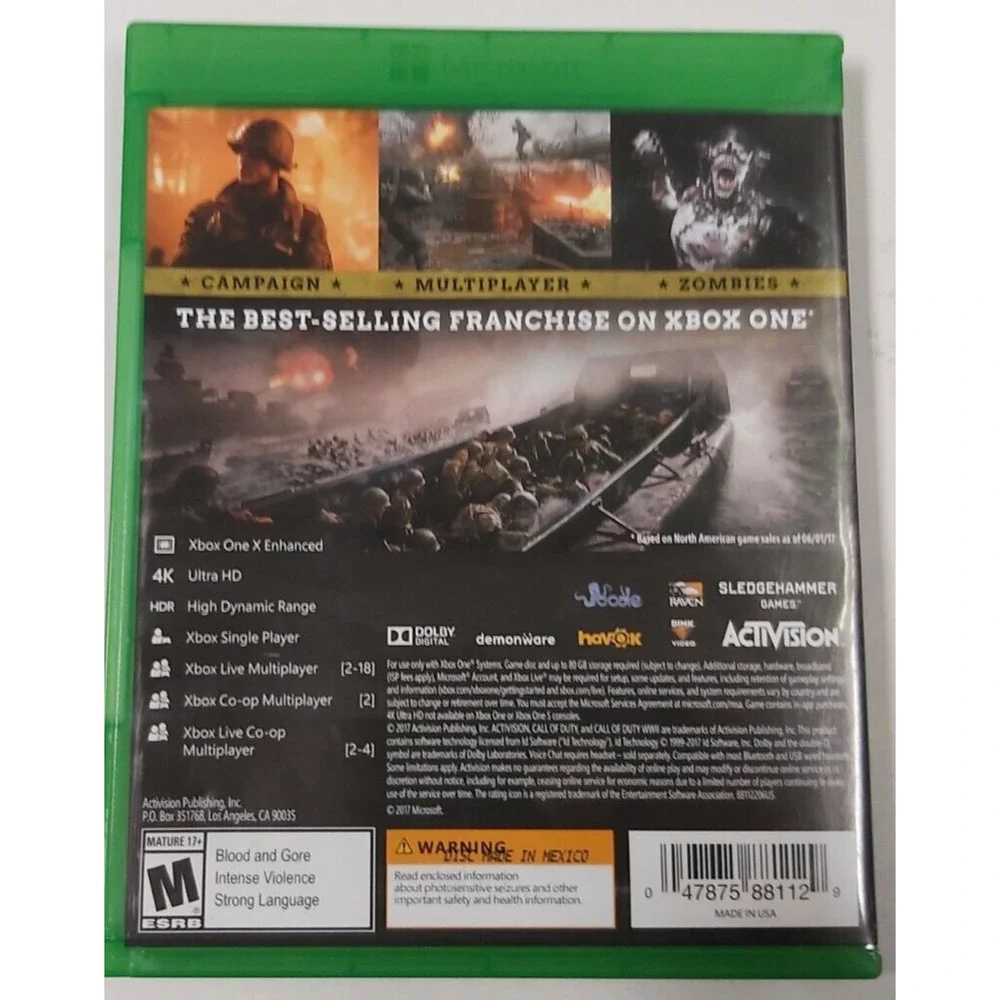 Xbox One Game Bundle: Call of Duty WW2 & Tom Clancy’s Rainbow Six Siege Lot